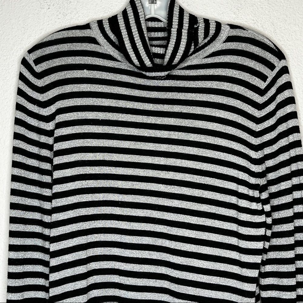 Joseph A Striped Turtleneck Sweater - Picture 2 of 7